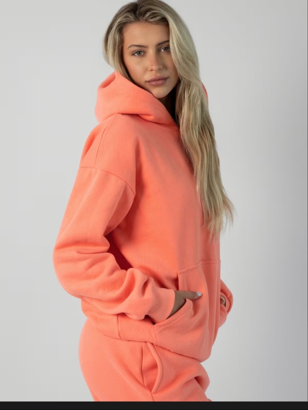 Women's Coral Hooded Pullover Sweatshirt